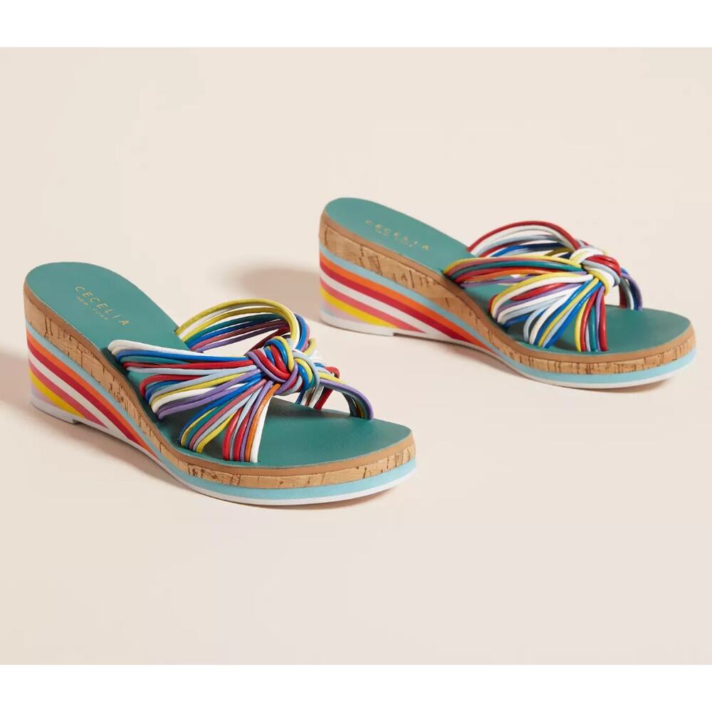Anthropologie‎ Cecelia New York Rainbow Wedge Sandals